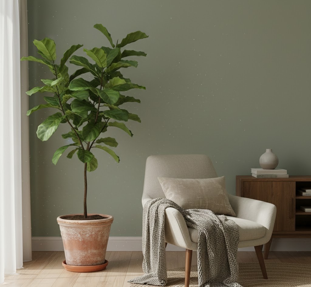 Fiddle leaf fig in modern setting